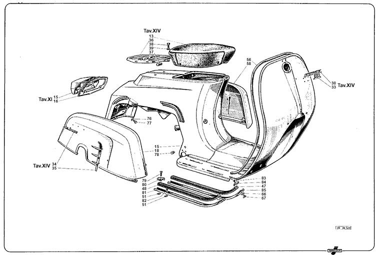 Fahrgestell Lambretta Junior50 de luxe 1.Teil