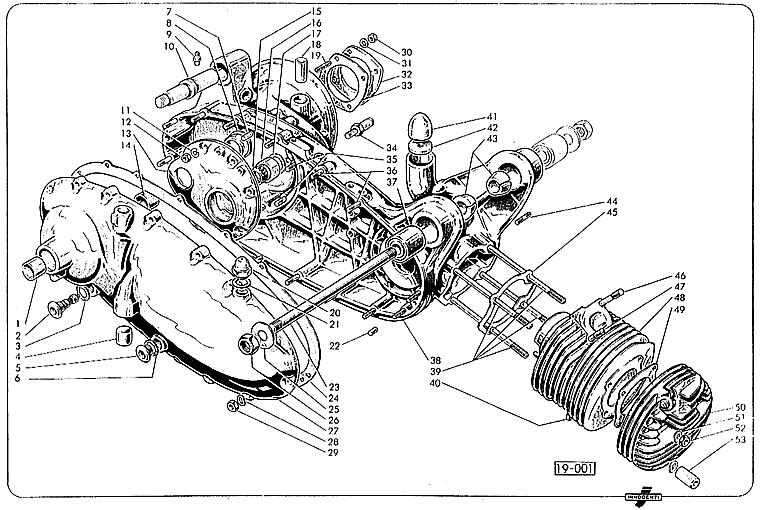 2. Serie LI 125-150 und TV 175 - Motorgetriebegehuse, Zylinder, Zylinderkopf
